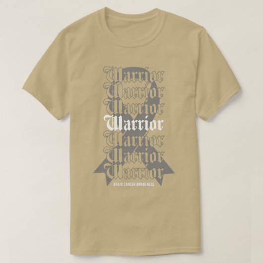 Brain Cancer Awareness Warrior Gray Ribbon Geschen T-Shirt (Design vorne)