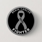 Brain Cancer Fighter Ribbon Black Button (Vorderseite)