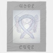 Brain Cancer Gray Awareness Ribbon Angel Blanket Fleecedecke (Vorderseite)