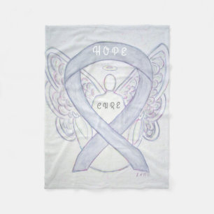 Brain Cancer Gray Awareness Ribbon Angel Blankets Fleecedecke