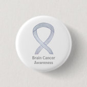 Brain Cancer Gray Awareness Ribbon Button Button (Vorderseite)