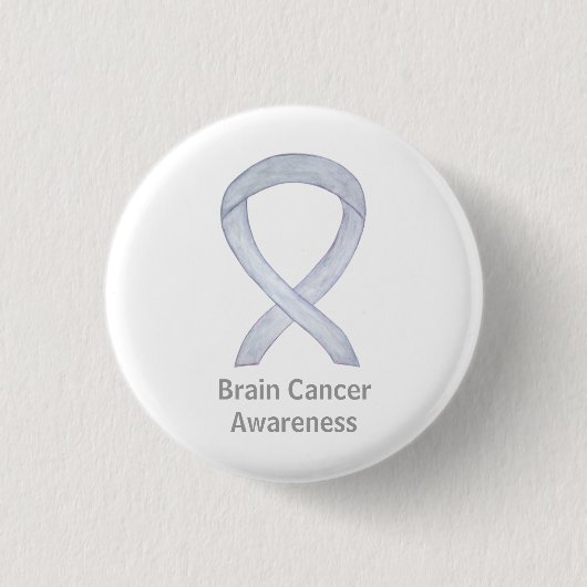 Brain Cancer Gray Awareness Ribbon Button Button (Vorderseite)