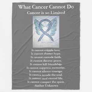 Brain Cancer Gray Awareness Ribbon Fleece Blanket