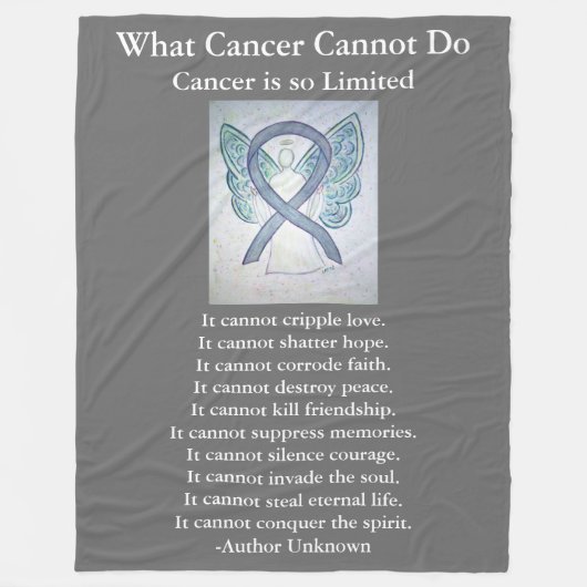 Brain Cancer Gray Awareness Ribbon Fleece Blanket (Vorderseite)