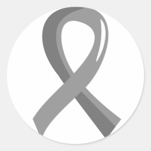 Brain Cancer Gray Ribbon 3 Runder Aufkleber