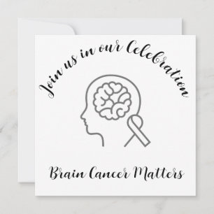 Brain Cancer Gray Ribbon Ende der Behandlung Einladung