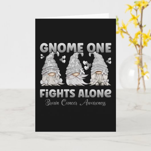 Brain Cancer Gray Ribbon Gnome Karte (Gelbe Blume)