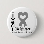 Brain Cancer Heart Ribbon Bewusstsein Button (Vorderseite)