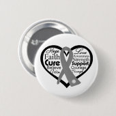 Brain Cancer Heart Ribbon Collage Button (Vorne & Hinten)