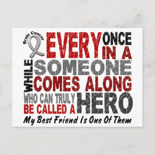 Brain Cancer HERO Bester Freund Postkarte