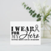 Brain Cancer Hero Gray Ribbon Postkarte (Stehend Vorderseite)