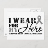 Brain Cancer Hero Gray Ribbon Postkarte (Vorne/Hinten)