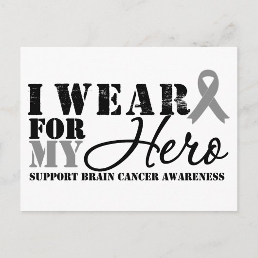 Brain Cancer Hero Gray Ribbon Postkarte (Vorderseite)