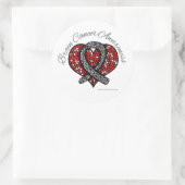 Brain Cancer Mosaic Heart Ribbon Runder Aufkleber (Tasche)