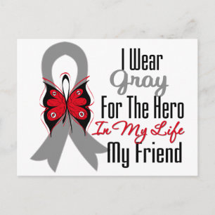 Brain Cancer Ribbon Hero My Friend Postkarte
