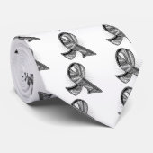 Brain Cancer Slogan Watermark Ribbon Krawatte (Gerollt)