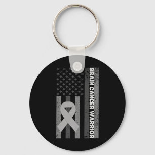 Brain Cancer Warrior US-amerikanische Flagge Vater Schlüsselanhänger