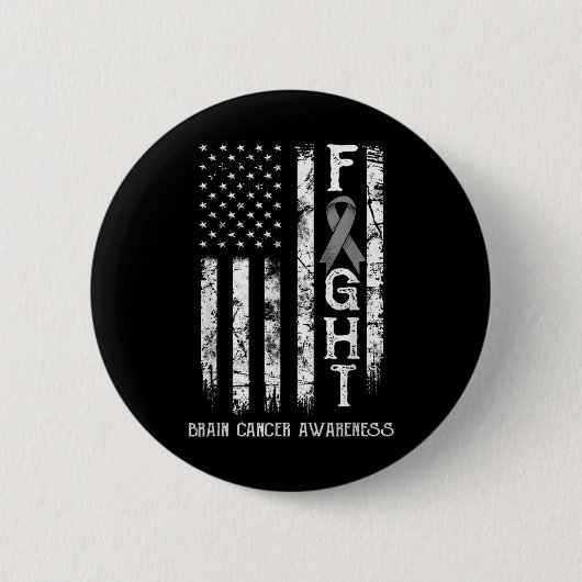 Brain Cancer Warrior Us Flag Button (Vorderseite)