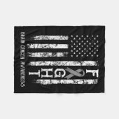 Brain Cancer Warrior Us Flag Fleecedecke (Vorderseite (Horizontal))