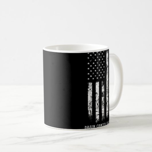 Brain Cancer Warrior Us Flag Kaffeetasse (VorderseiteRechts)