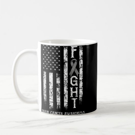 Brain Cancer Warrior Us Flag Kaffeetasse (Links)