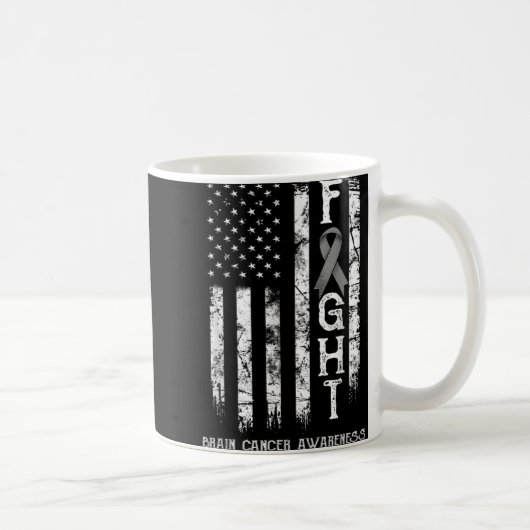 Brain Cancer Warrior Us Flag  Kaffeetasse (Rechts)