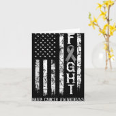 Brain Cancer Warrior Us Flag Karte (Gelbe Blume)