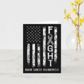 Brain Cancer Warrior Us Flag Karte (Gelbe Blume)