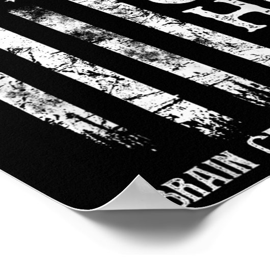 Brain Cancer Warrior Us Flag Poster (Ecke)