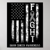Brain Cancer Warrior Us Flag Poster (Vorne)
