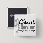 Brain Cancour Survivor Awareness Journey Ribbon Button (Vorne & Hinten)