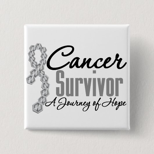 Brain Cancour Survivor Awareness Journey Ribbon Button (Vorderseite)