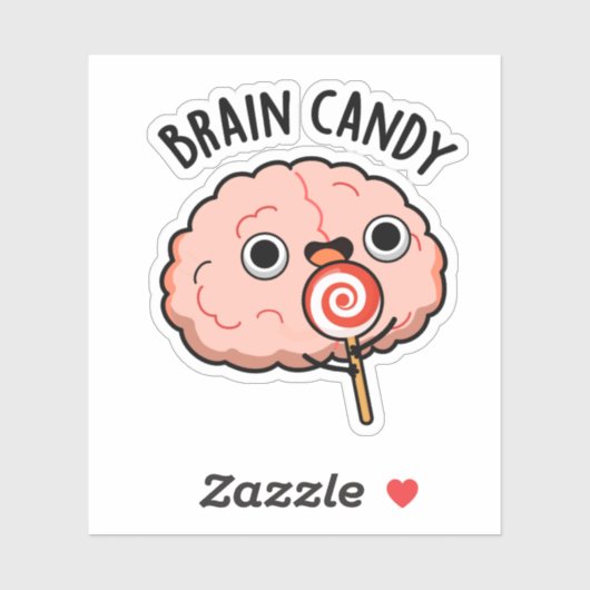 Brain Candy Funny Brain Anatomie Pun Aufkleber (Blatt)