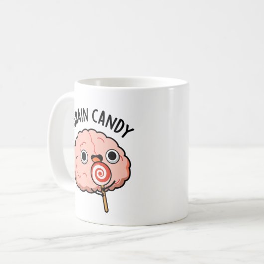 Brain Candy Funny Brain Anatomie Pun Kaffeetasse (Vorderseite Links)
