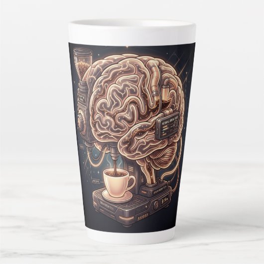 Brain Coffee Machine Latte Tasse – Lustige Neurowi (Vorderseite)
