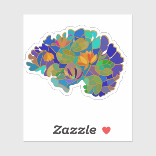 Brain Custom-Cut Vinyl Sticker (Blatt)