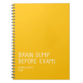 Brain Dump Before Exams – Funny Student Notebook,  Notizblock (Vorderseite)