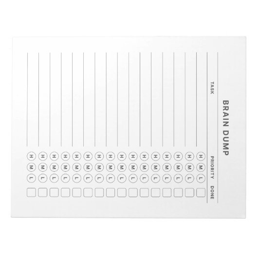 Brain Dump - Erledigen Sie den Prioritätenplaner n Notizblock (Vorderseite)