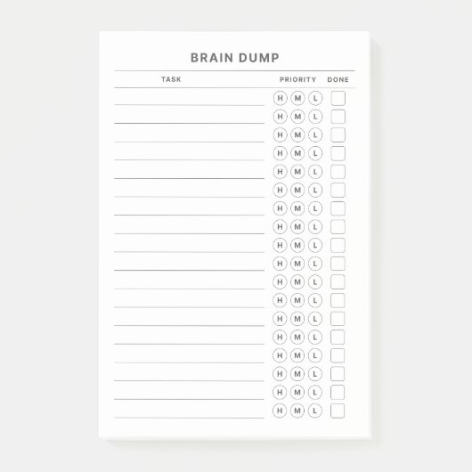 Brain Dump - Erledigen Sie den Prioritätenplaner n Post-it Klebezettel (Vorderseite)