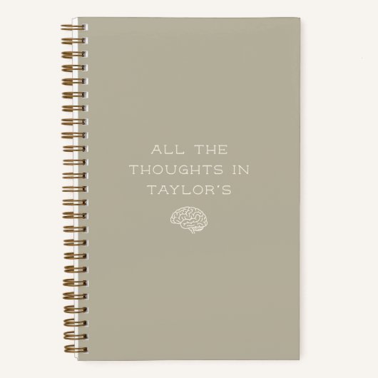 Brain Dump List Thoughts Personalized Simple Beige Notizblock (Vorderseite)