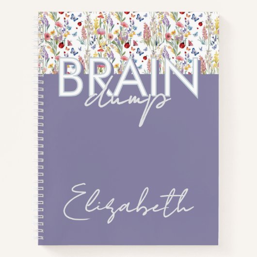 Brain Dump Mindset Organizer Floral lavender Notizblock (Vorderseite)