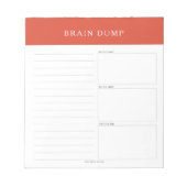 Brain Dump Notepad Notizblock (Vorderseite)