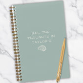 Brain Dump Thoughts Personalized Name Minimal Sage Notizblock