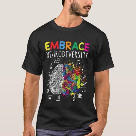 Brain Embrace Neurodiversity Autism Awareness Mont T-Shirt (Vorderseite)