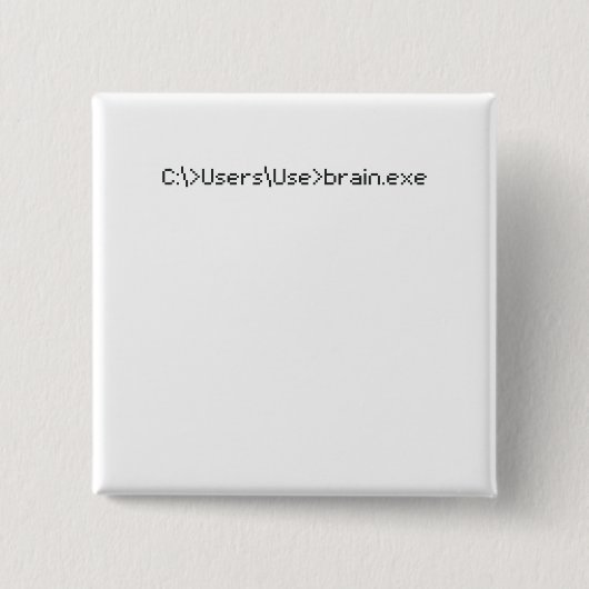 Brain.exe Fun Coder Programmierer-Computer Button (Vorderseite)