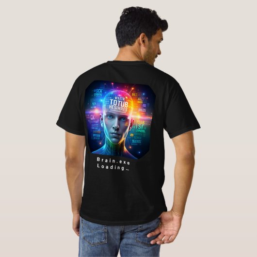 Brain.exe Loading… T-Shirt (Schwarz voll)