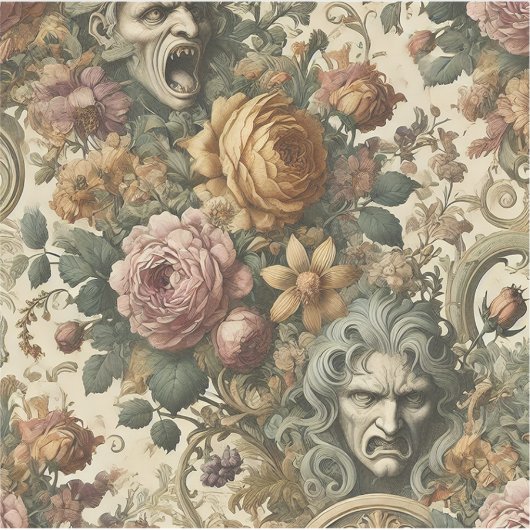 Brain Fog – Gothic Floral  Aufkleber (Vorderseite)