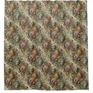 Brain Fog - Gothic Floral Wallpaper Duschvorhang
