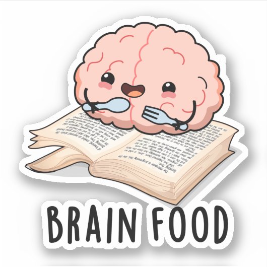Brain Food Funny Anatomy Pun Aufkleber (Vorderseite)
