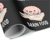 Brain Food Funny Anatomy Pun Dark BG Geschenkpapier (Rolleneckpunkt)